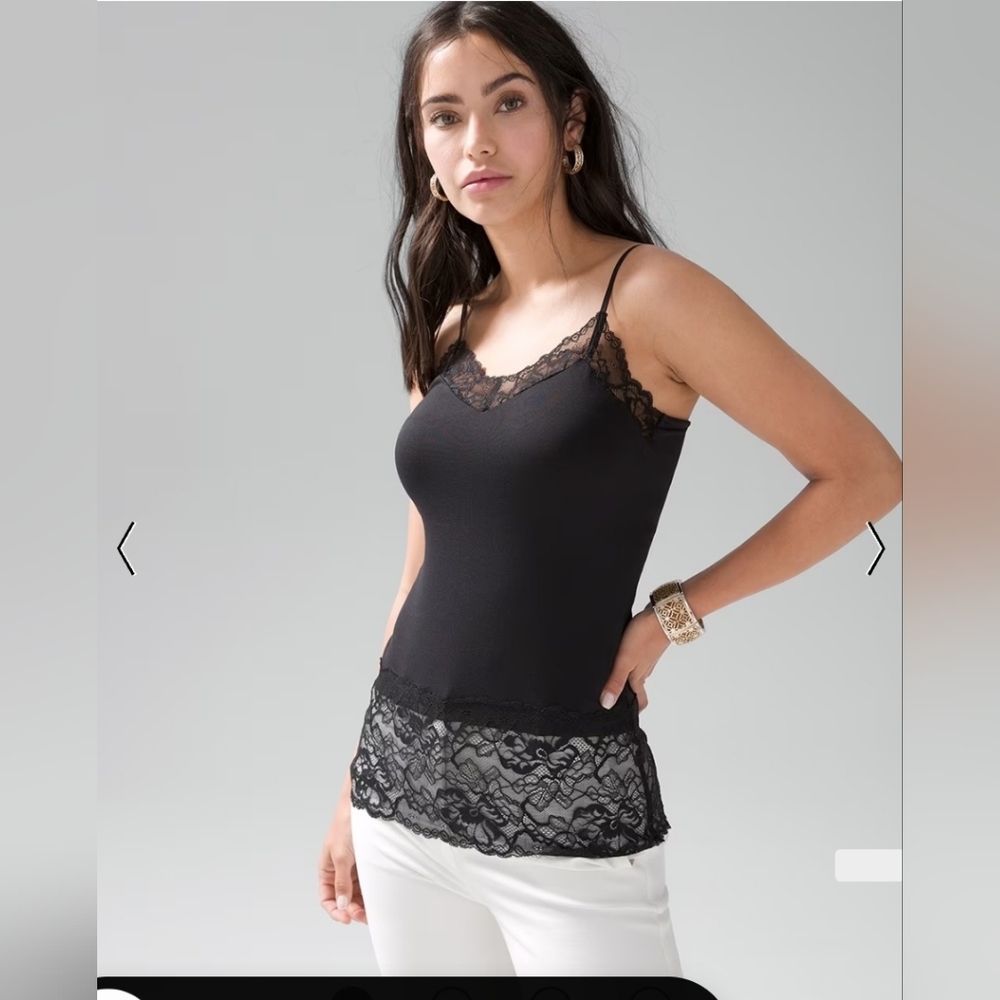White House Black Market Lace-Hem CamisoleSize L